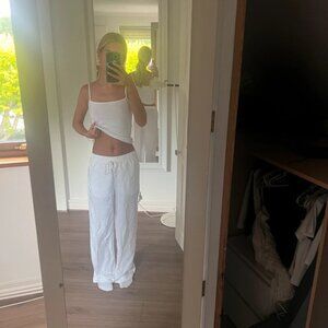 H&M white linen trousers xs brand new